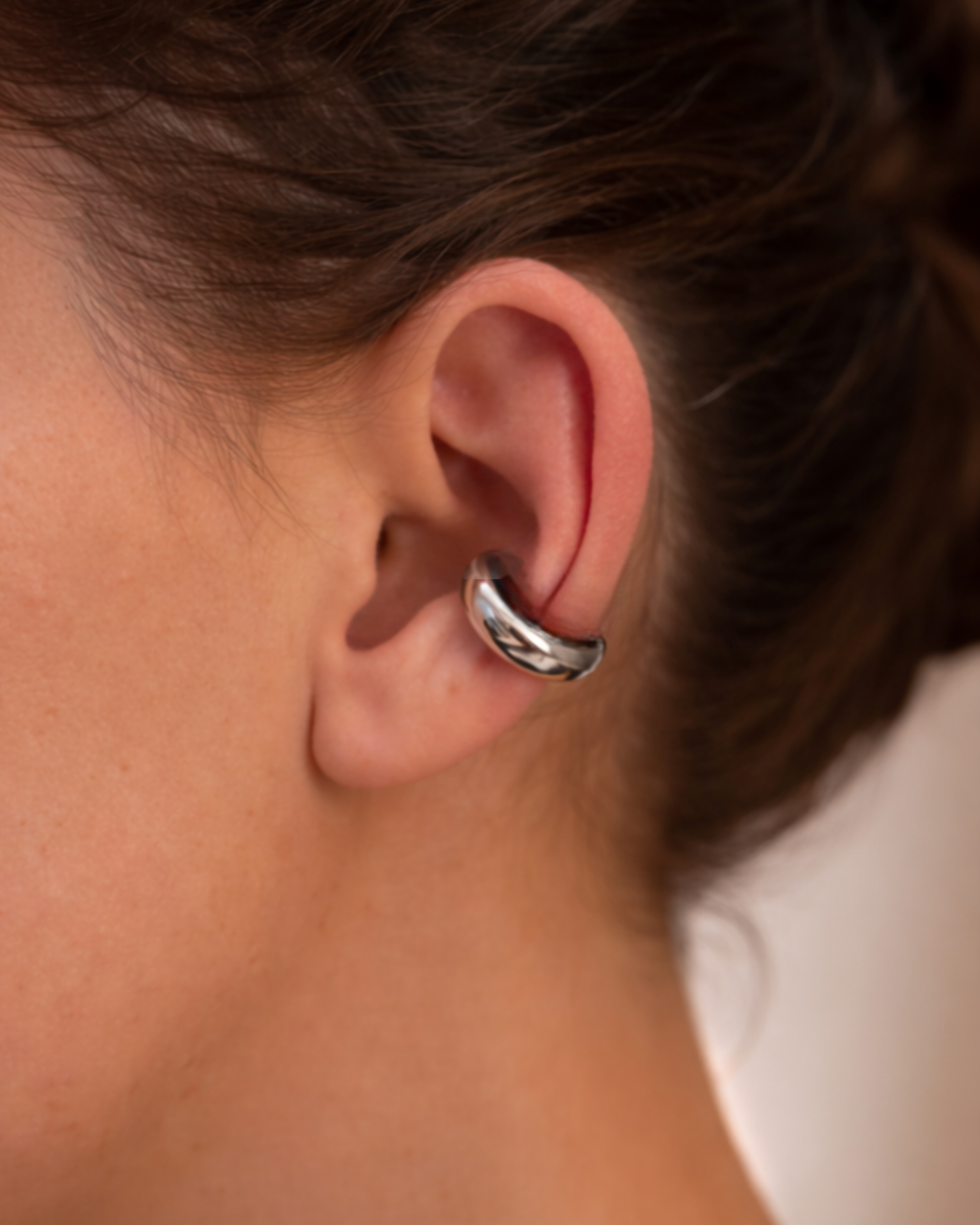 Silver Chunky Ear Cuff