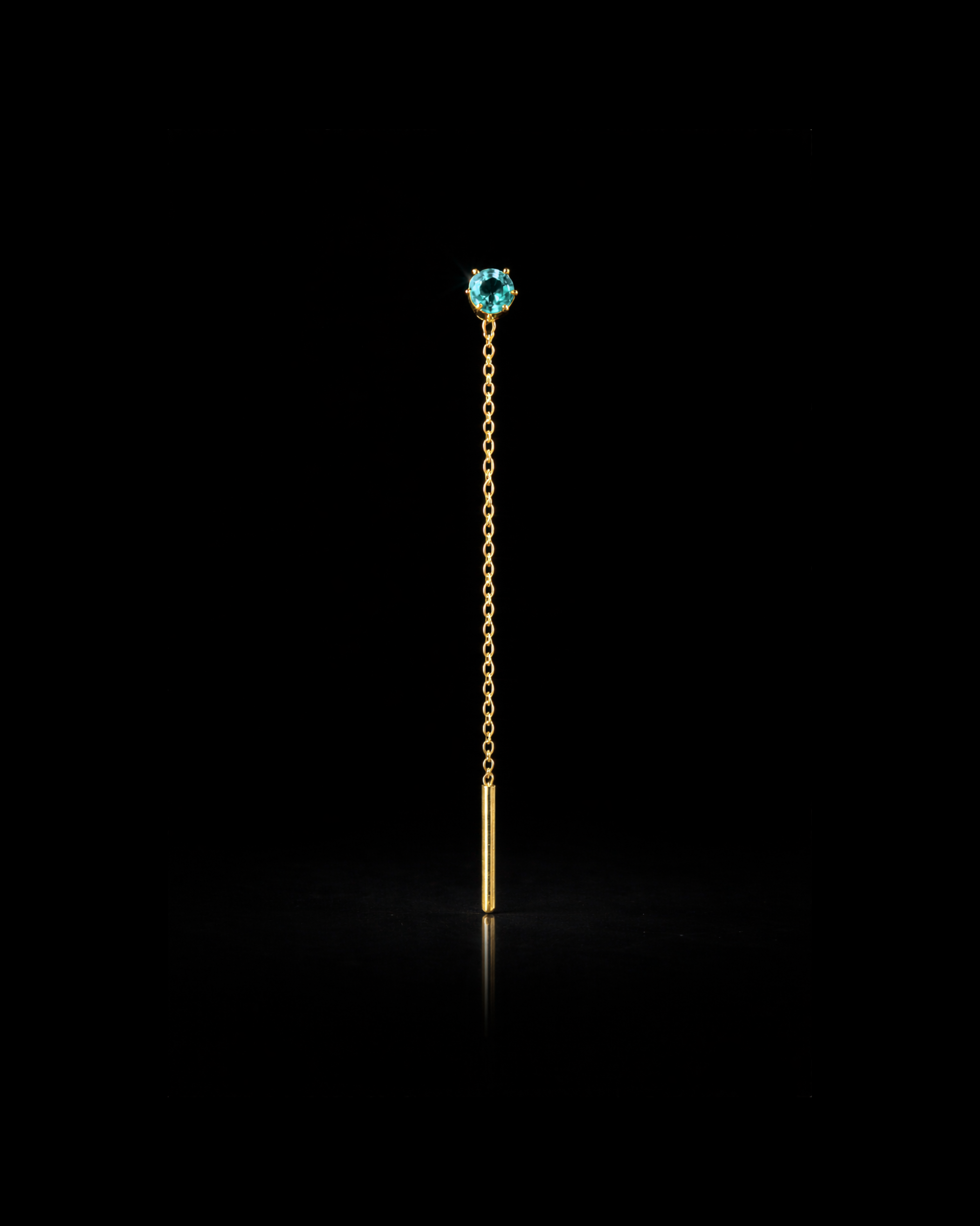 Orecchino a cascata acqua marina