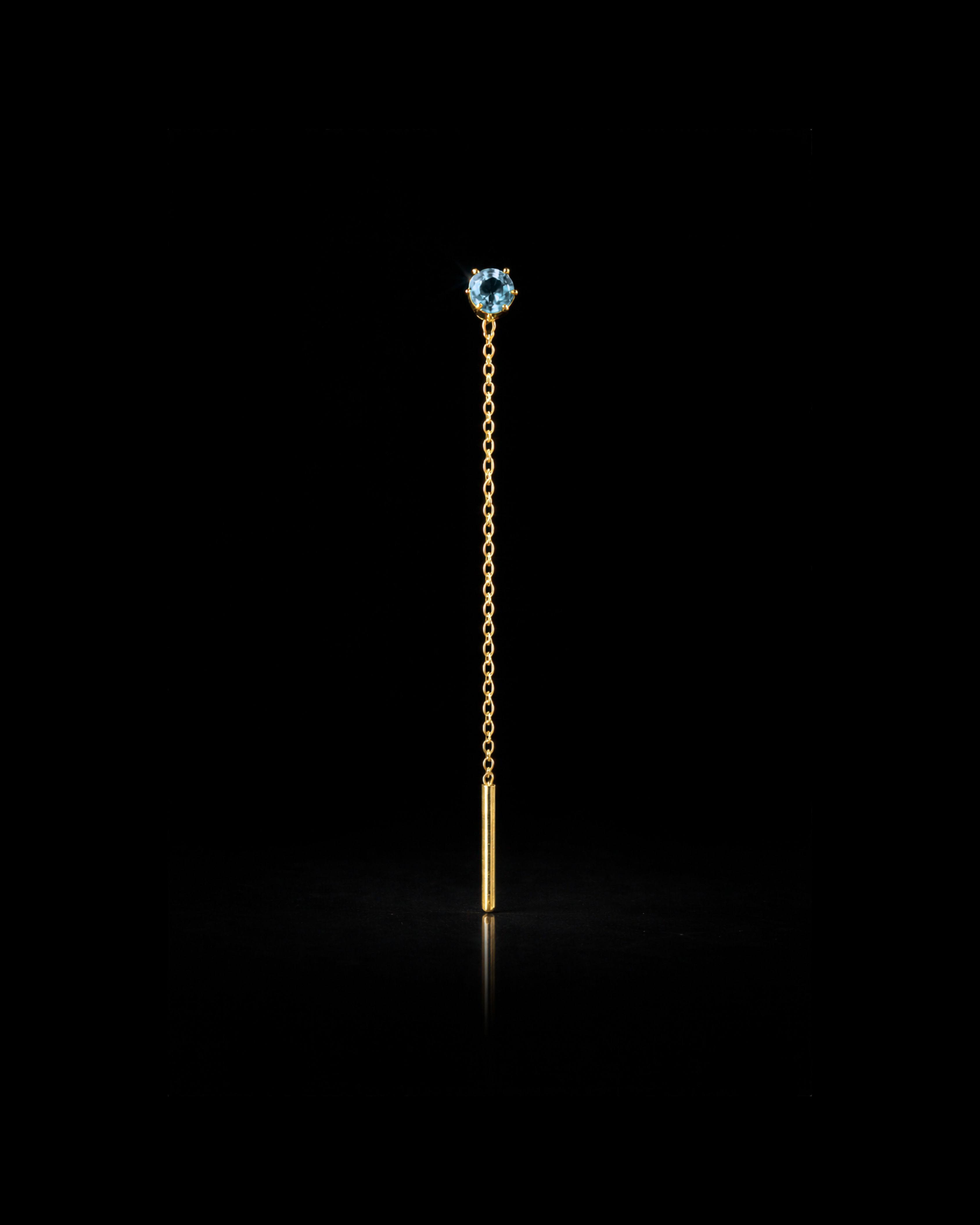 Orecchino a cascata azzurro