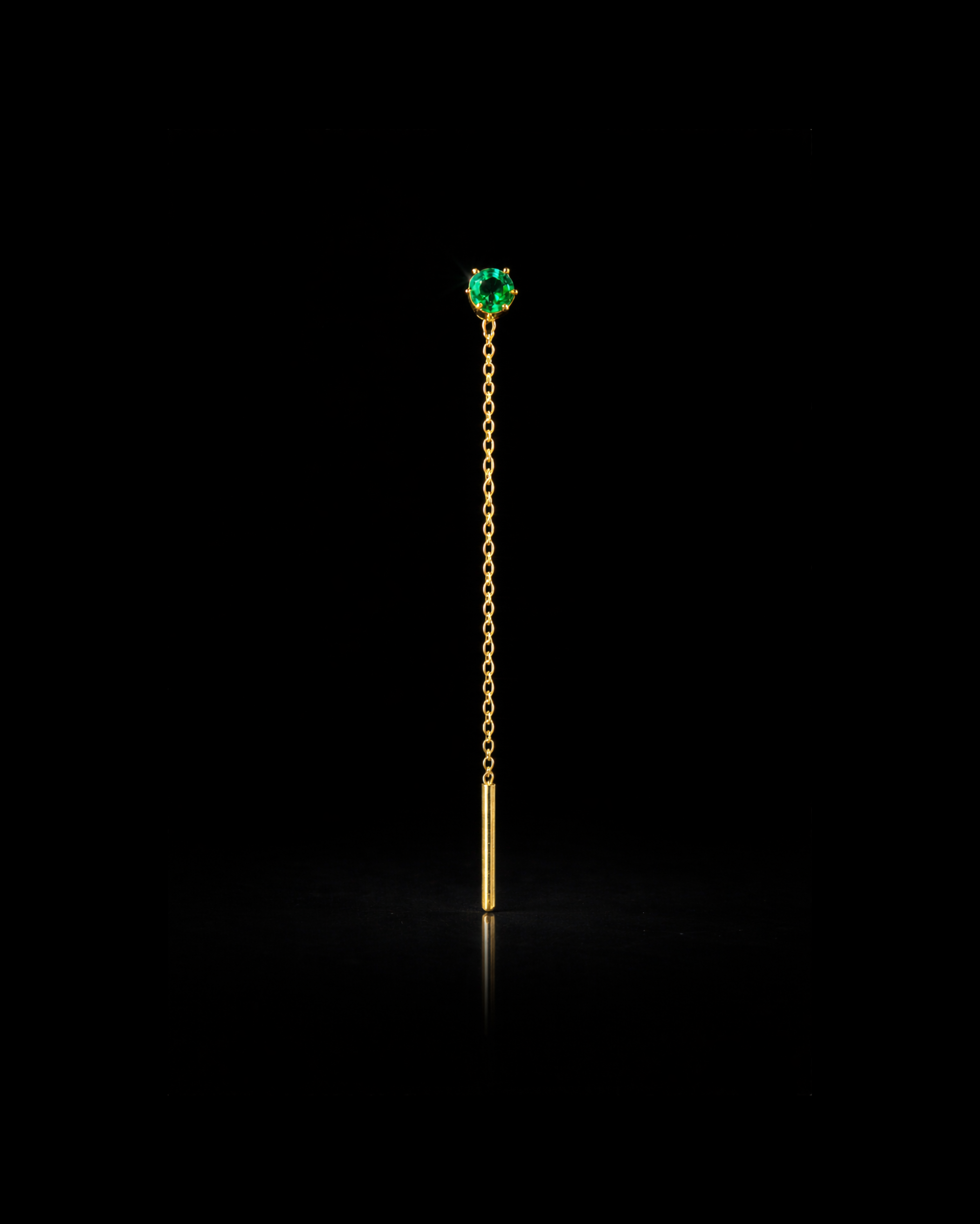 Orecchino a cascata verde smeraldo