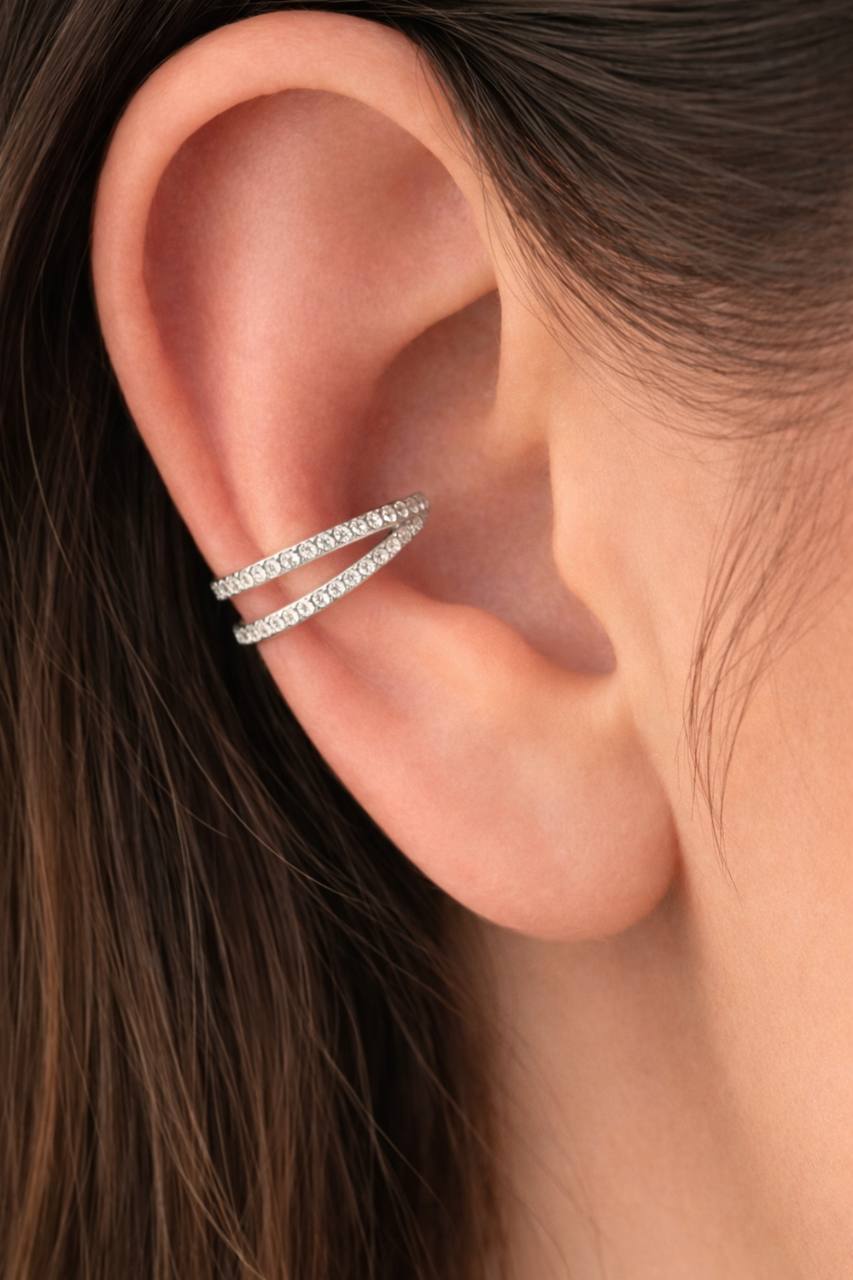 Ear cuffs doppio zirconato